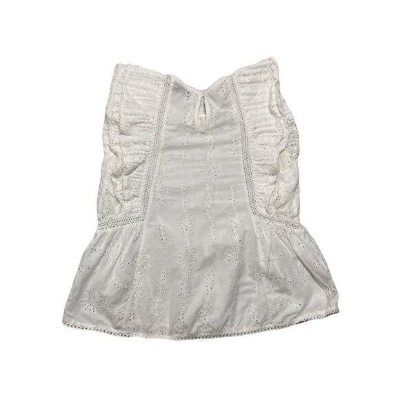 SEA New York Lea Ruffle Eyelet White Blouse-sz 0 - Picture 8 of 11